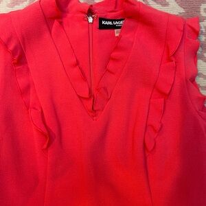 NWT Karl Lagerfeld Coral Ruffle Dress